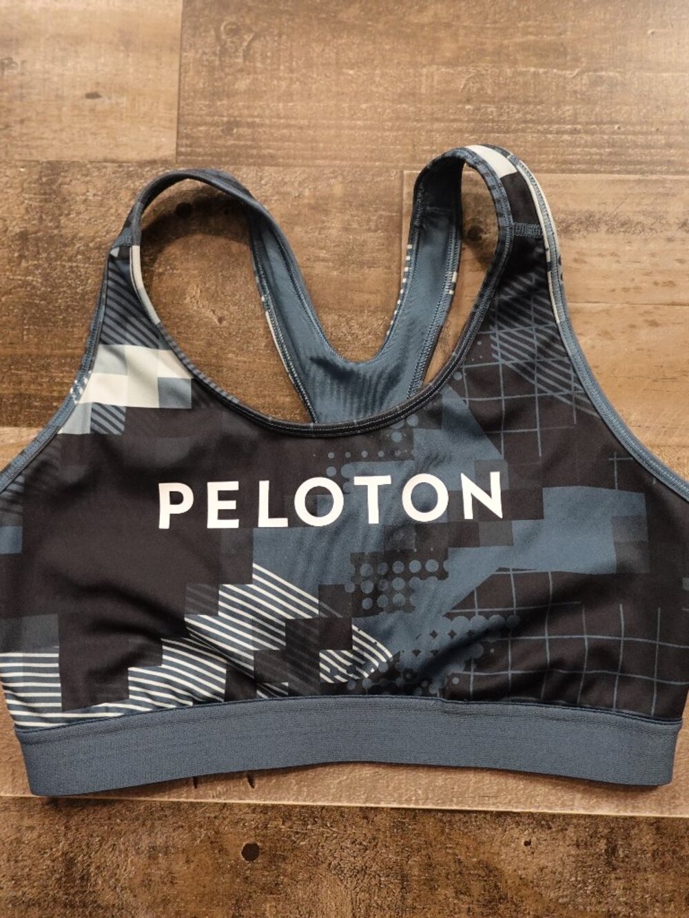 Peloton x Adidas Sports Bra Women’s Large Slate Blue Geometric Medium Support
